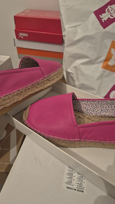 36н. цикламени дамски еспадрили Ест. кожа