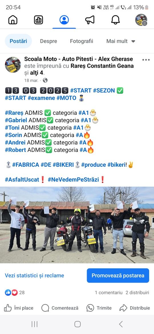 Scoala moto Pitesti  A1 / A2 /A - instructor moto Arges