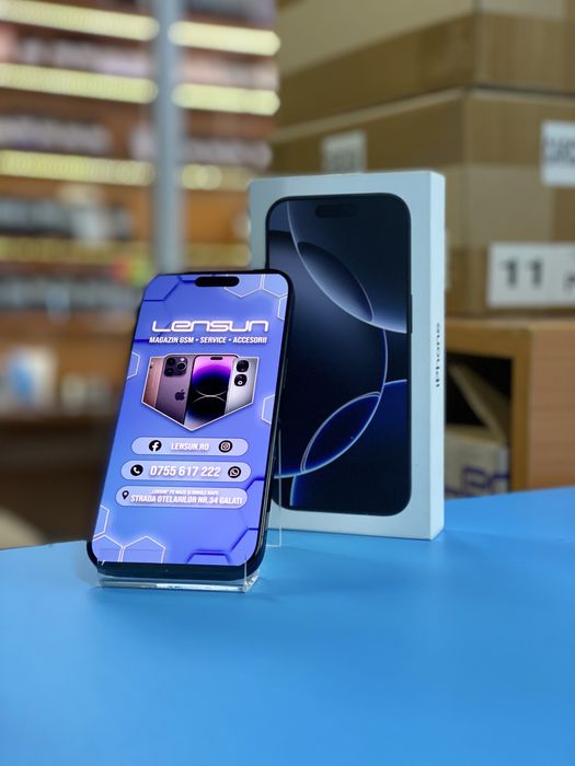 Apple iPhone 16 Pro Full Box 100% 256GB, Garantie 12 luni | Lensun