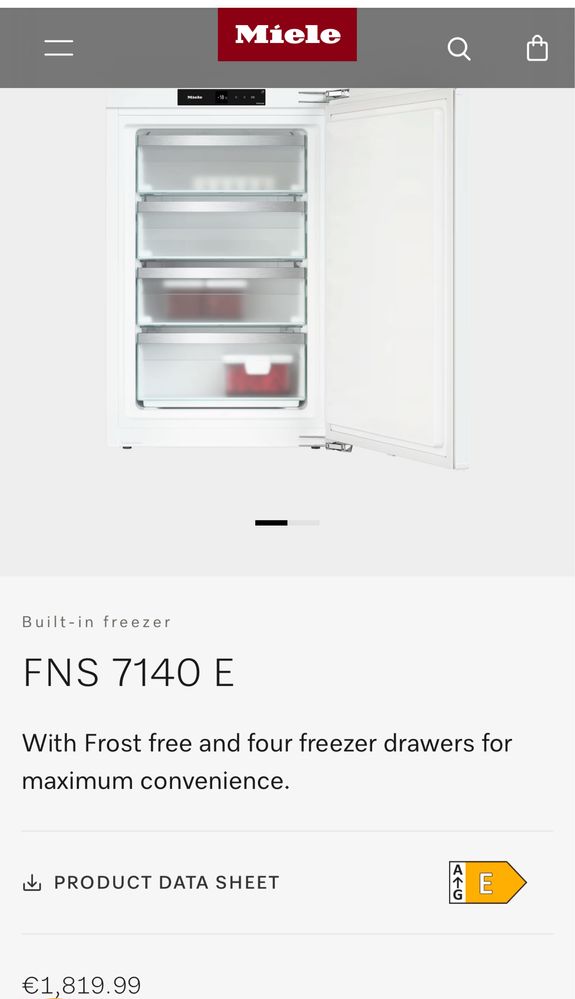 Фризер за вграждане Miele A+++ Нов Мострен Germany гаранция