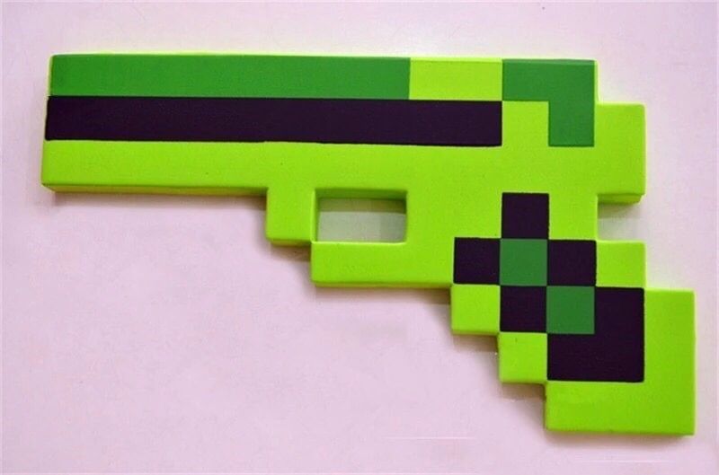 Jucarie pistol, arma verde plus/burete minecraft copii / cadou craciun