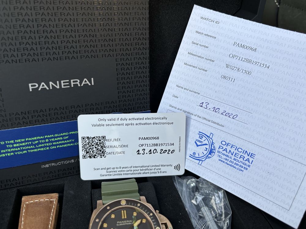 Panerai Submersible Bronzo PAM 00968 фул сет 47 мм