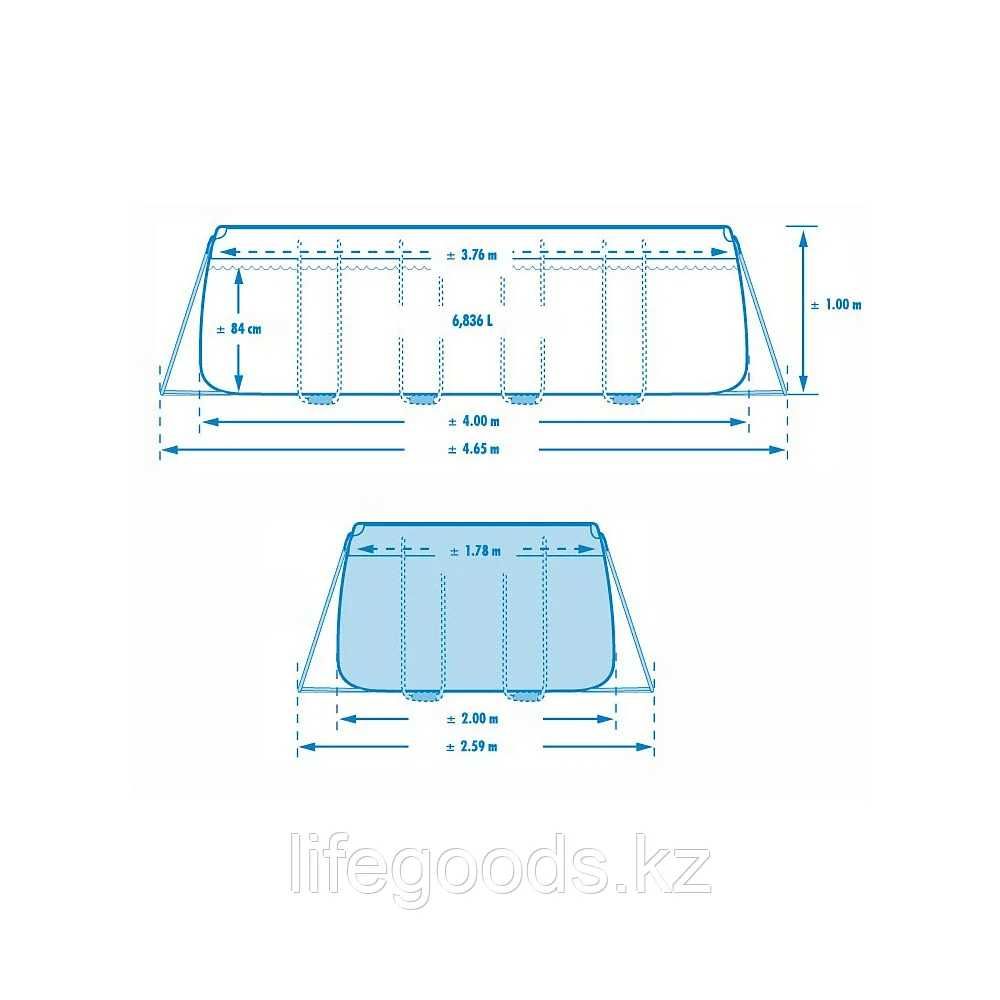 Каркасный бассейн 400x200x100 см, фильтр-насос + лестница, Intex 26788