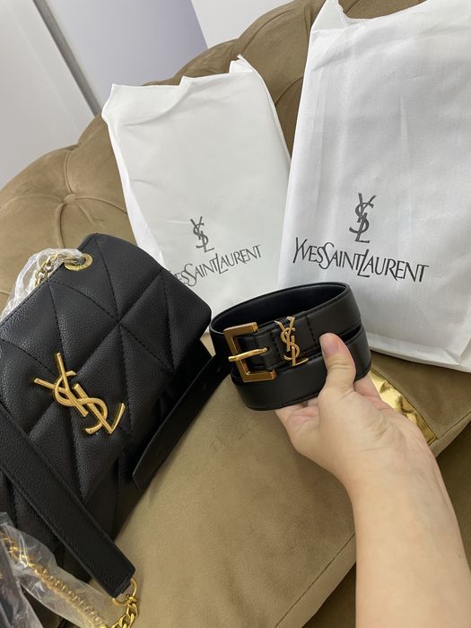 Geanta YSL negru-auriu