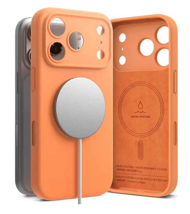 Husa, Ringke Silicone Magnetic CC pentru iPhone 17 Pro Max, Portocaliu