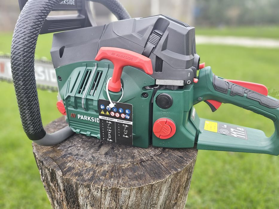 Drujba pe benzina Parkside lamă 44cm noua 3 ani garantie