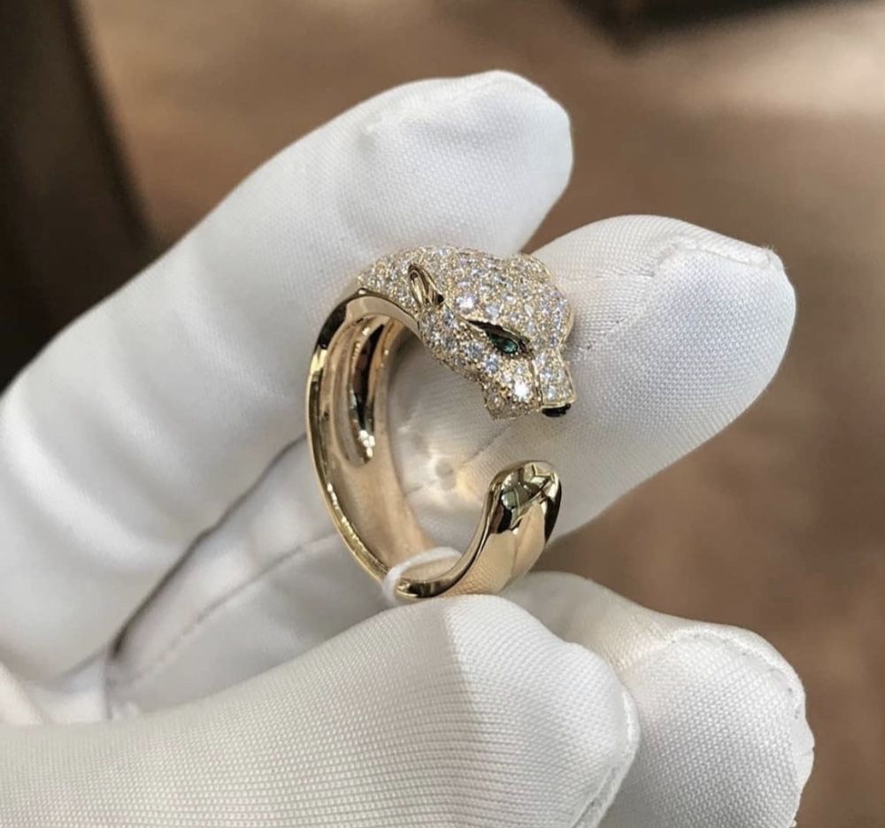 Позлатени пръстени Panthere de Cartier