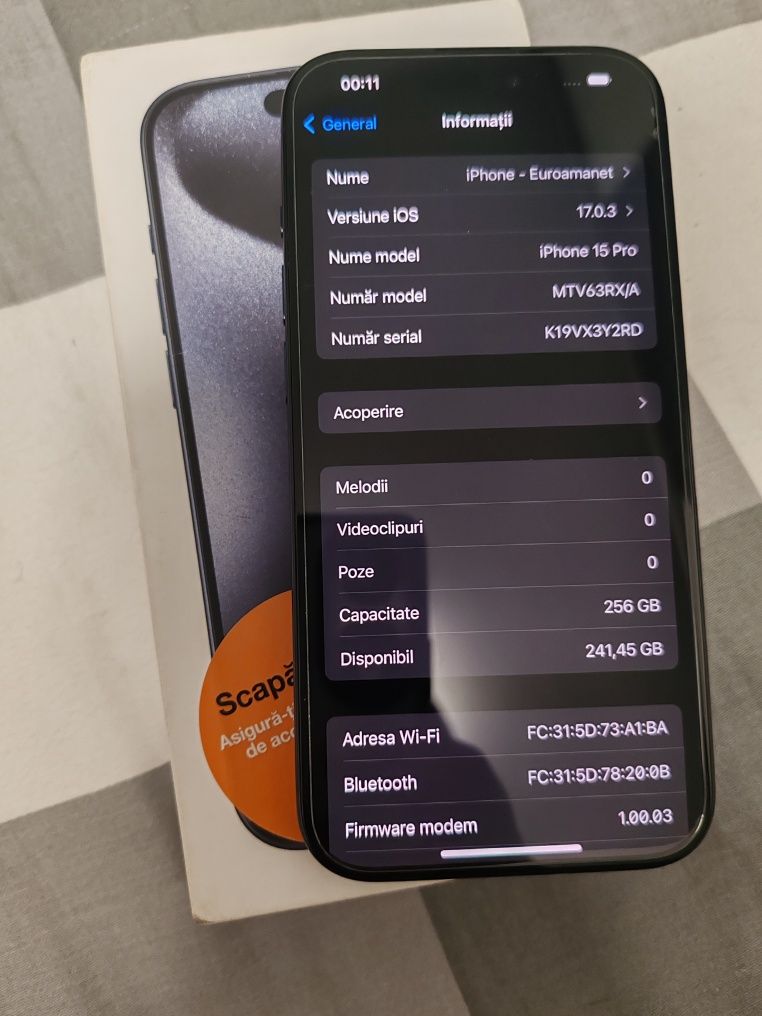 Vând sau schimb iPhone 15 Pro 5G 256gb