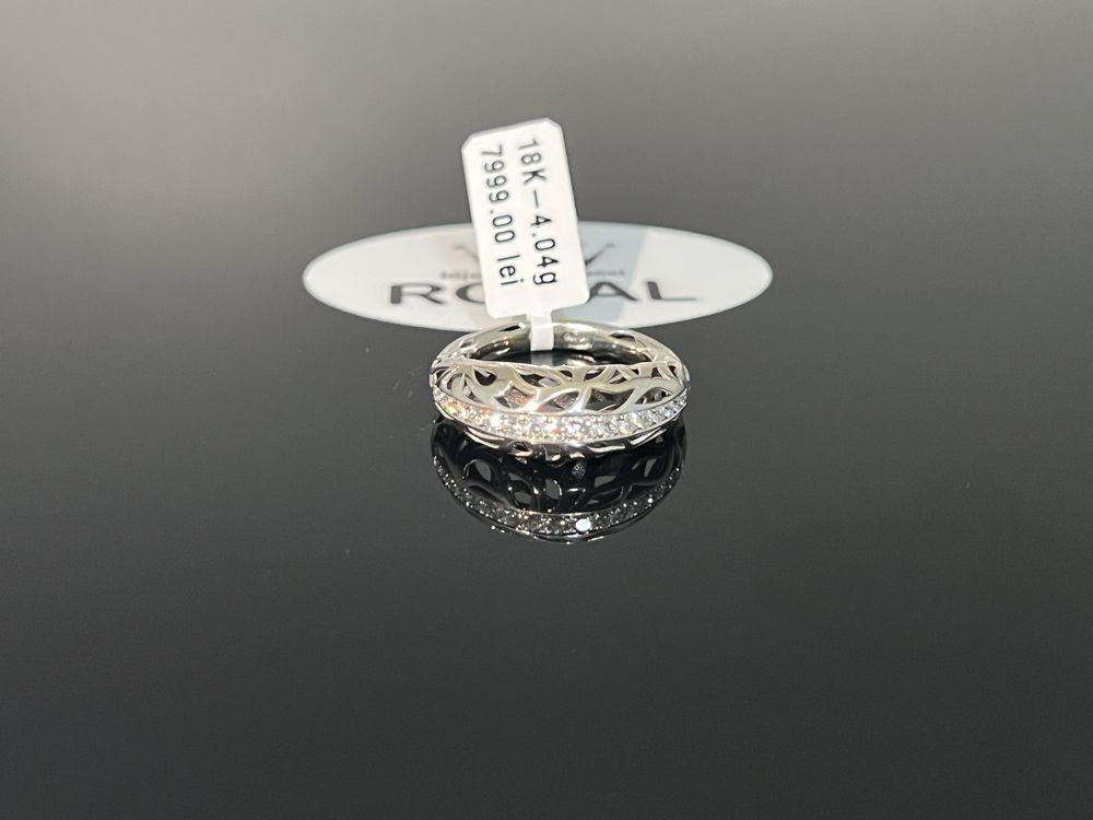 Bijuteria Royal CB : Inel cu diamante aur alb 18K 750 4,04 grame