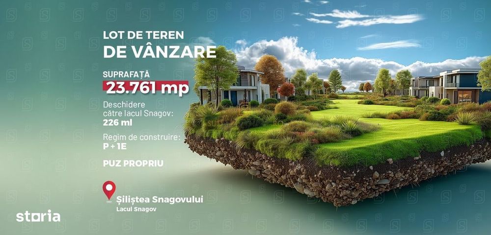 Silistea Snagovului, Teren 23.761 mp cu deschidere de 226 ml catre lac