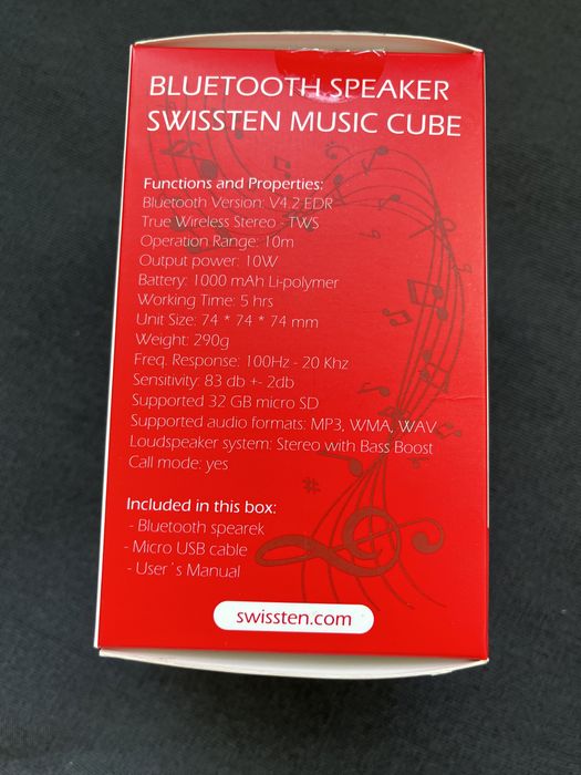 Boxa portabila bluetooth Swissten 10W Extra Deep Bass Noua
