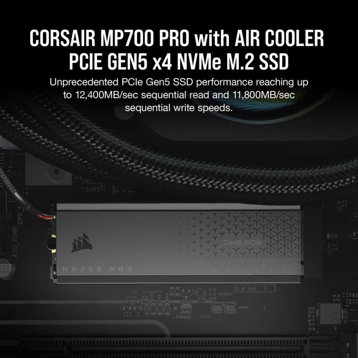 Новый накопитель M.2 SSD NVMe Corsair MP700 PRO 2TB with Air Cooler.