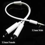 Cablu audio adaptor splitter jack stereo, 3 pini, redare casti telefon
