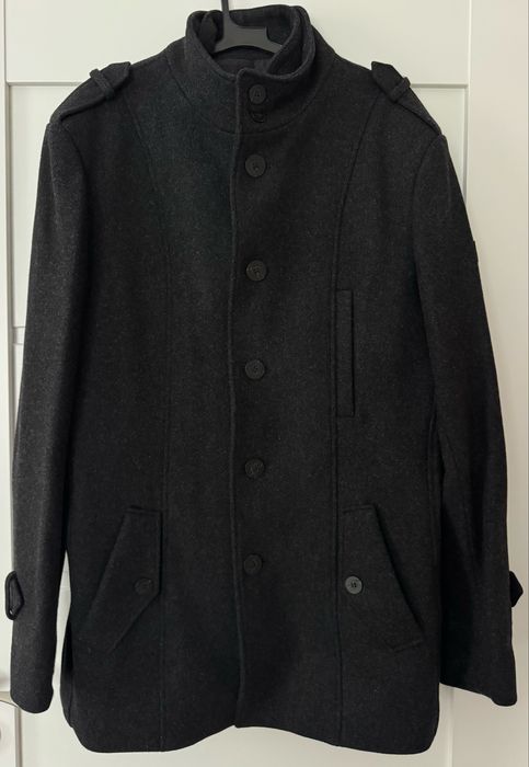 Мъжко черно палто Frant ХL
