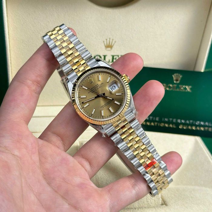 rolex datejust 36mm двуцветен златен циферблат