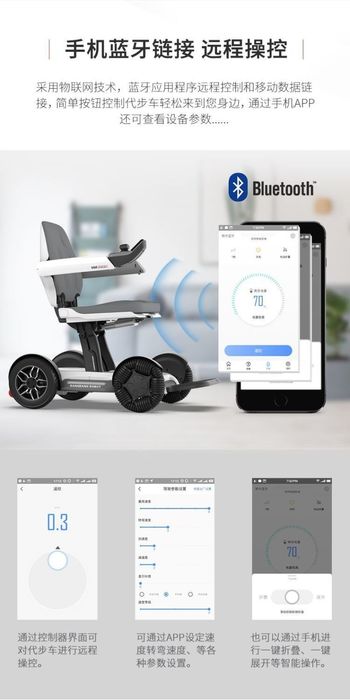 Инновационная умная электрическая коляска с Bluetooth управлением! Blu