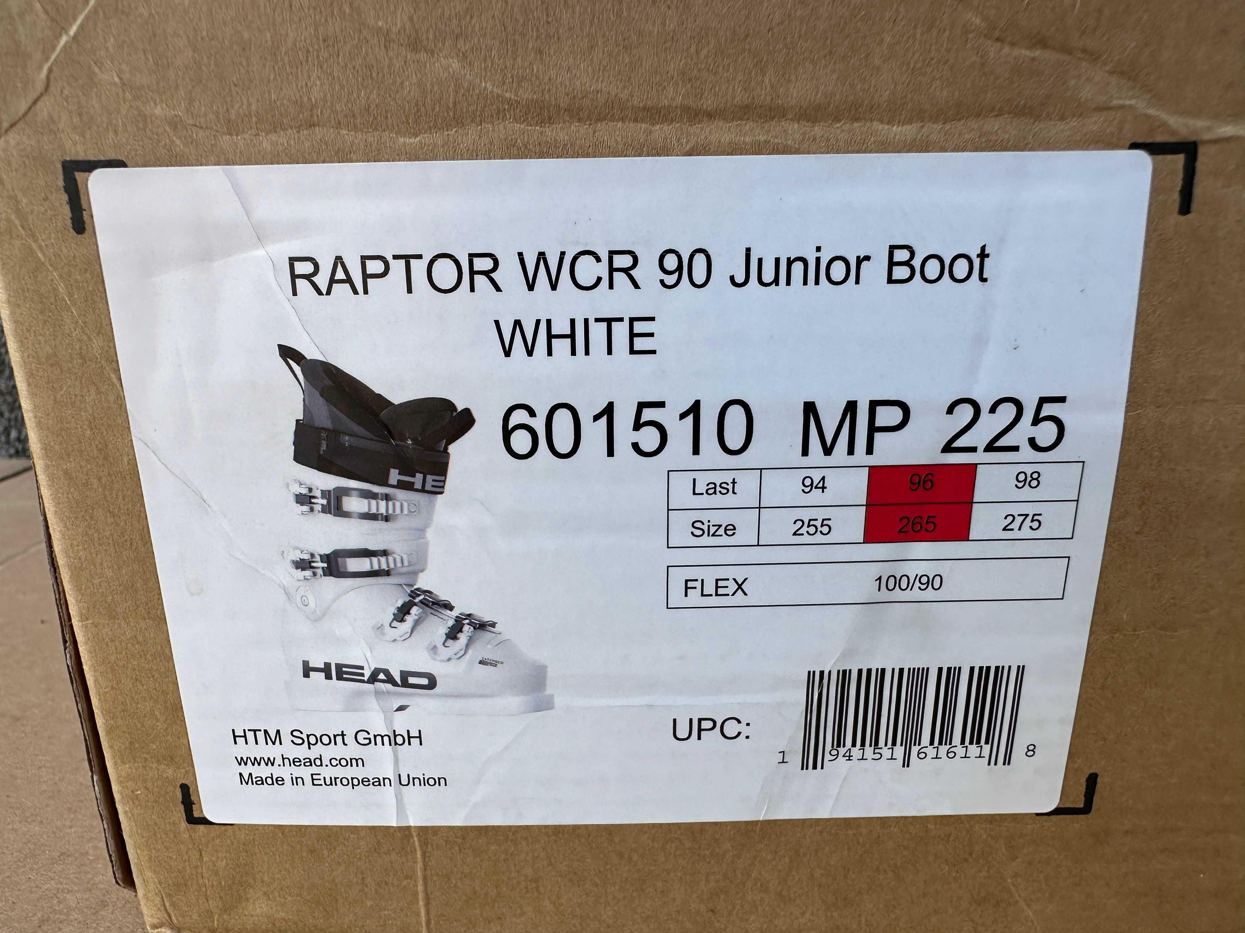 clapari head raptor wcr 90 junior mondo 22,5 europa 35,5