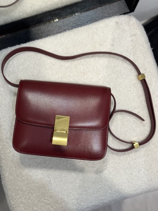 Сумка кожанная бордовая