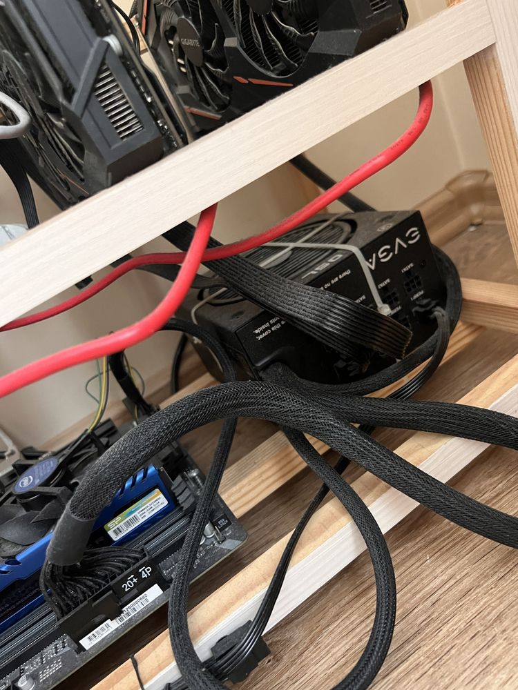 Майнинг риг със 6 карти Mining rig ETH Копачка