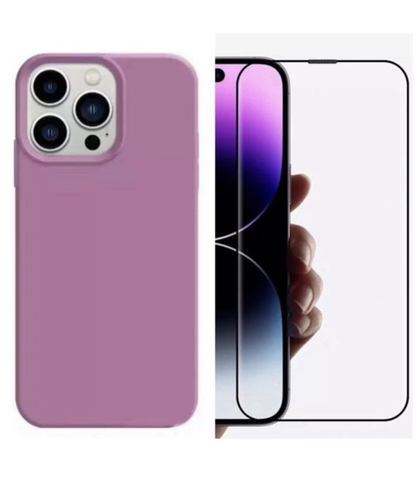 Husa Soft Touch Materia Inter+Folie Sticla Iphone 14/15/16E/17/PRO/MAX