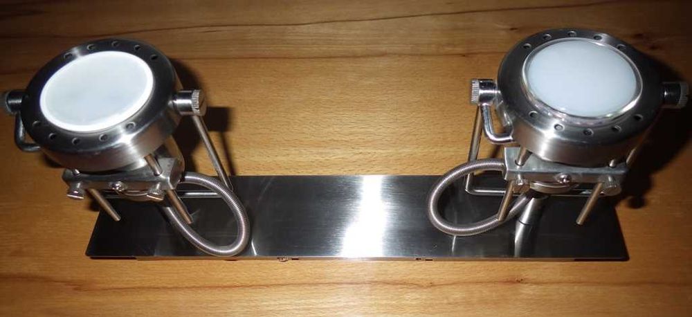 Двоен иноксов аплик (за стена или таван) с индустриален дизайн