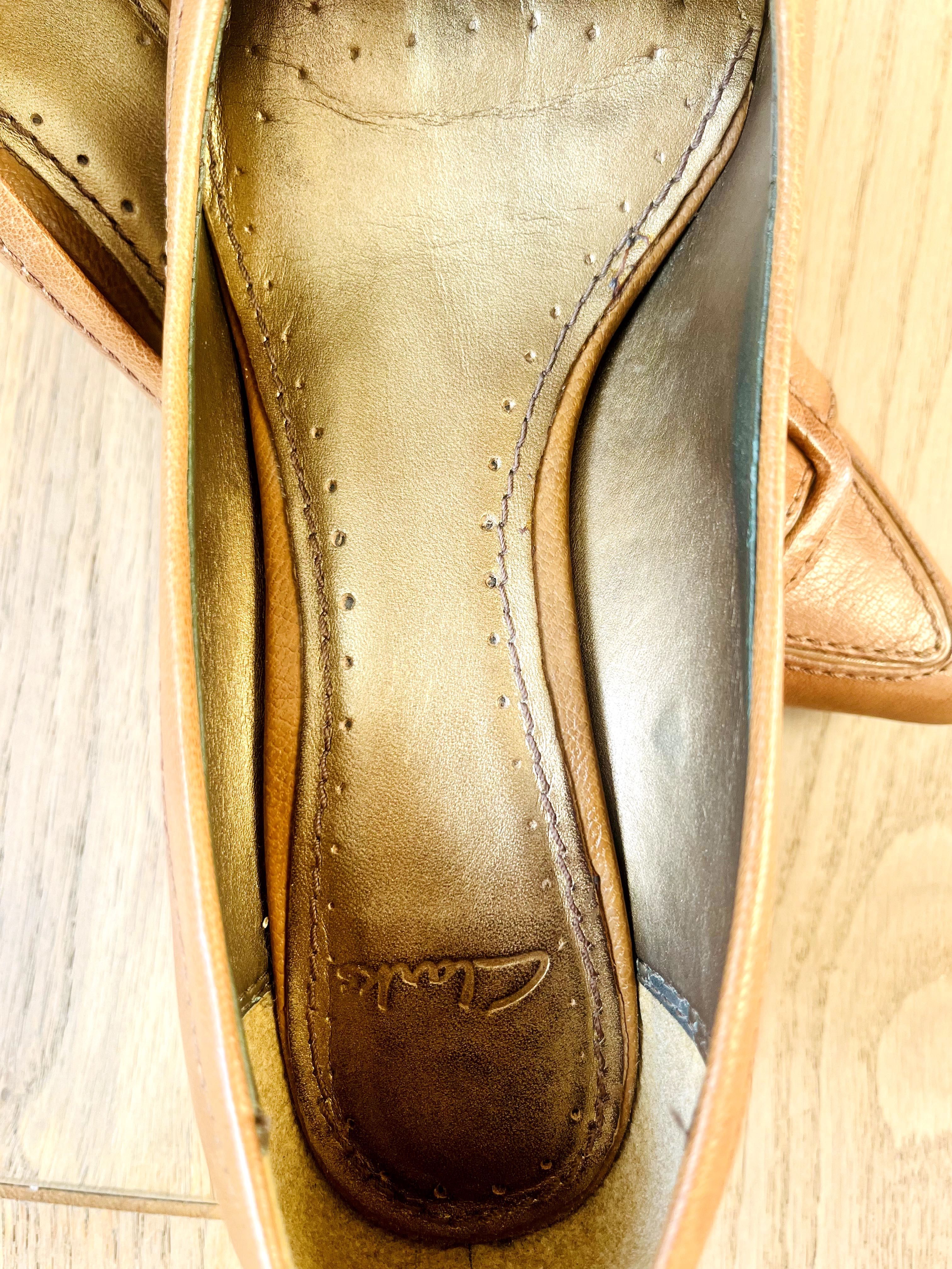 Кафяви кожени обувки Кларкс/ Brown Clarks Leather Court Shoes No 38.5