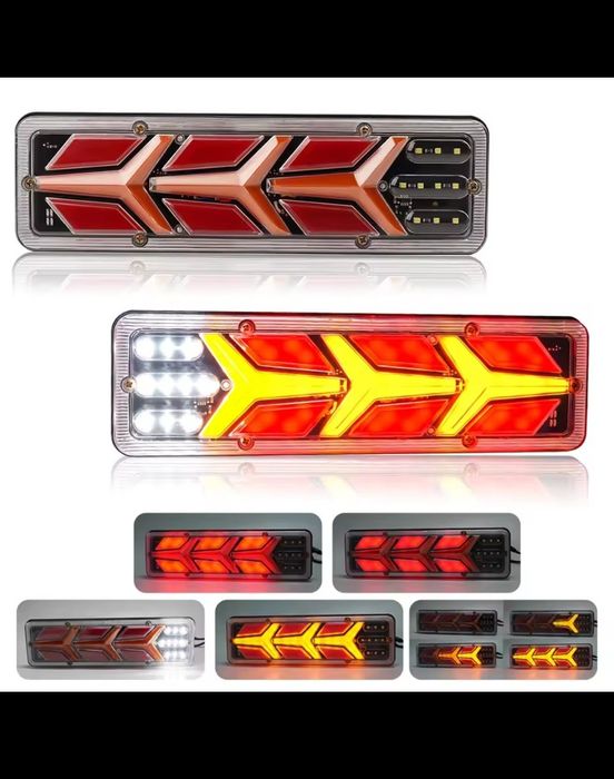 Set 2 Stopuri Spate LED 12V - 24V pentru Camioane Remorci Autoturisme