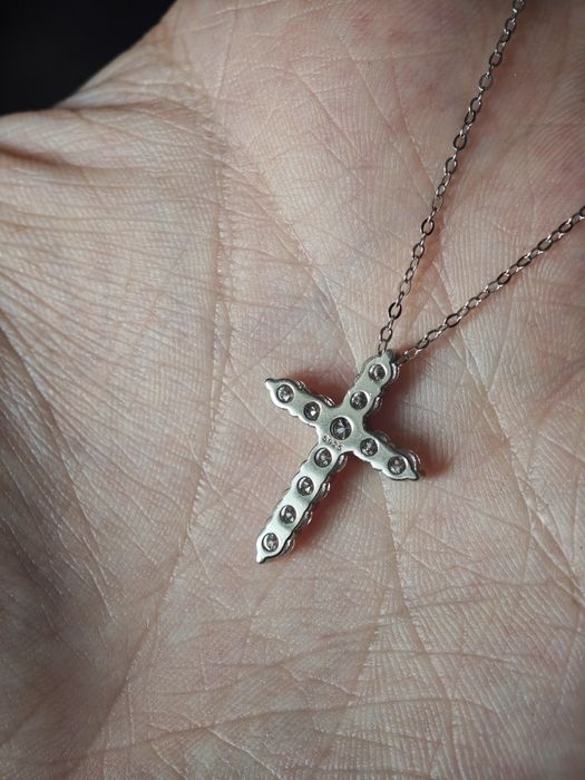 Pandantiv Moissanite 0.1ct x 11 piatra tip diamant de 3mm - argint 92