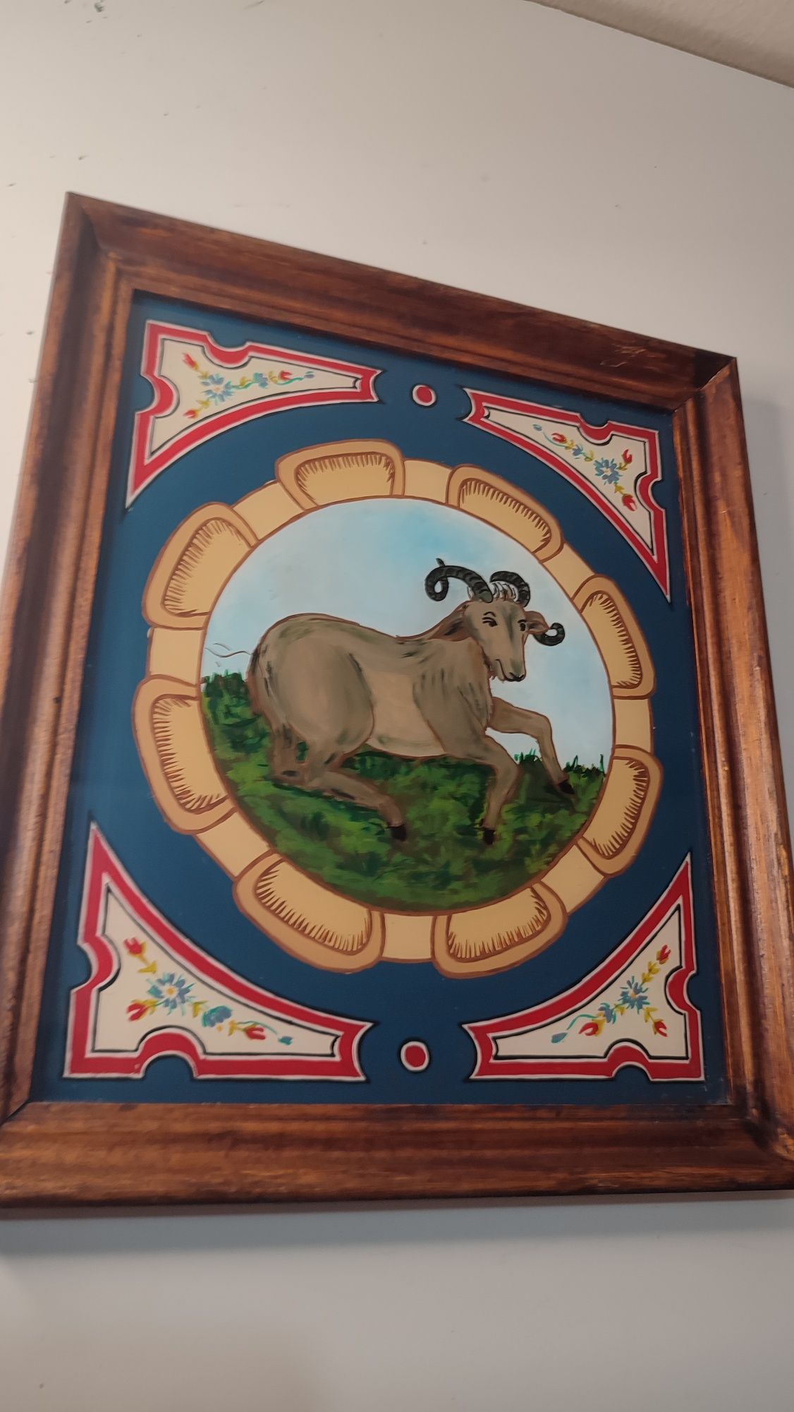 Pictură pe sticlă semn zodiacal berbec