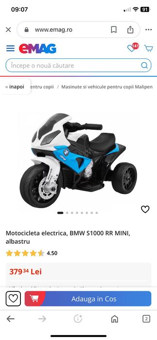 Motocicleta electrica, BMW S1000 RR, stare FOARTE BUNA