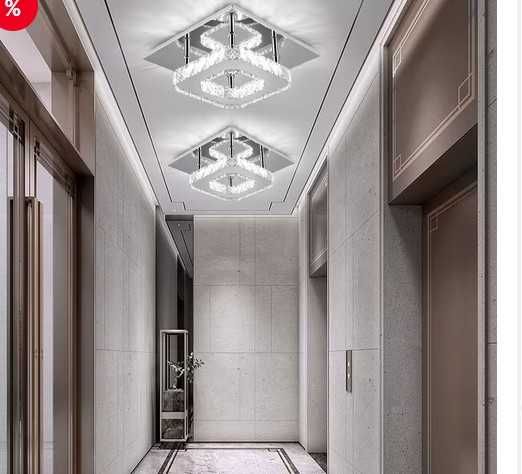 Lampă de tavan LED modernă din cristal, mini candelabru de lux de 12W