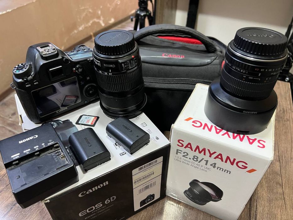 Canon 6 D 2x obyektiv sotiladi