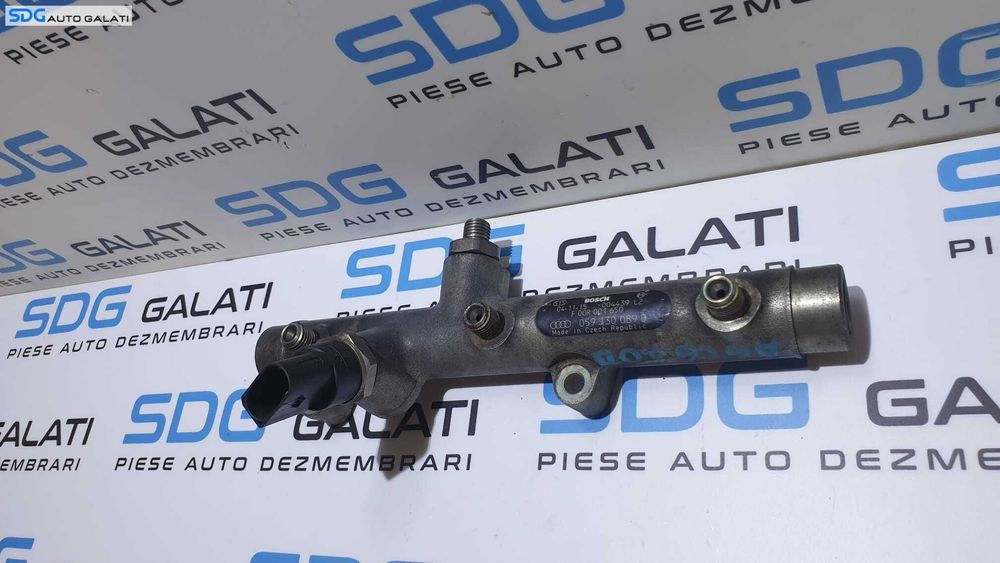 Rampa Presiune Injectoare Distribuitor Carburant Motorina cu Senzor Presiune Stanga Audi A6 C6 3.0 V6 BMK BNG 2005 - 2011 Cod 059130089D 059130758[S0291]