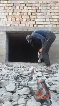Недорого Услуги  Демонтаж разрушение бетона копаем траншей септик