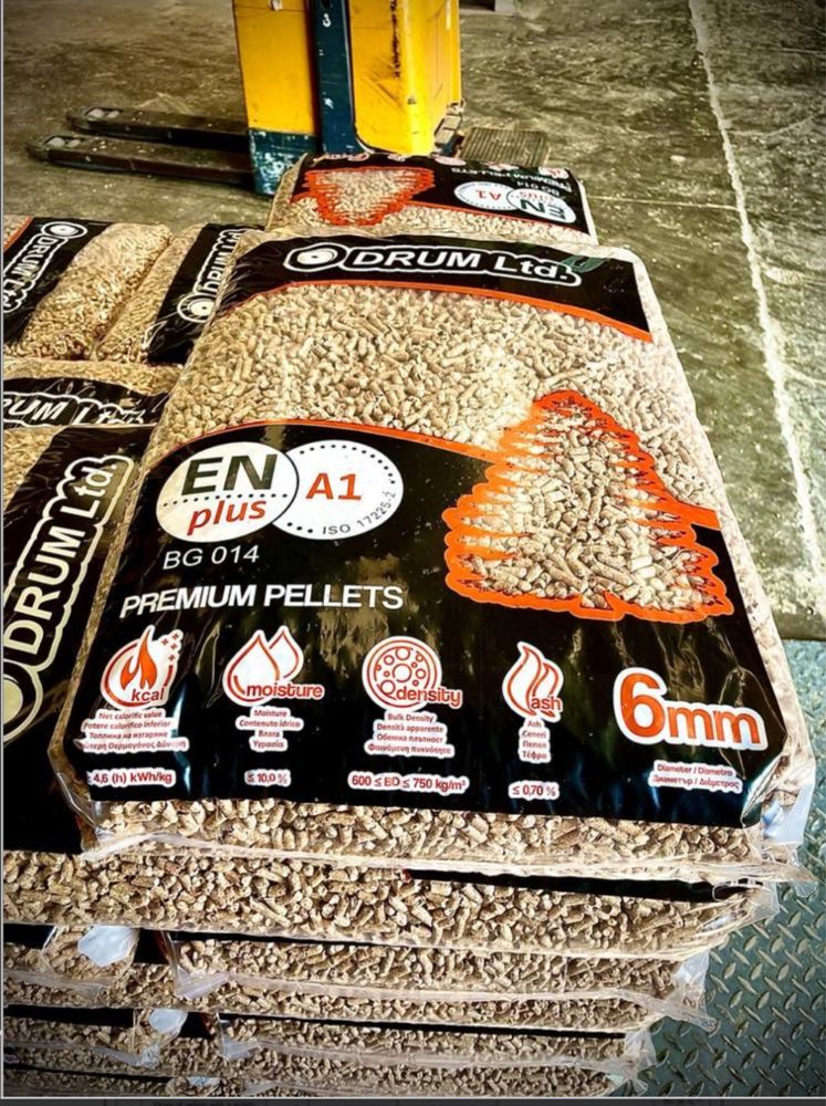 Пелети от иглолистна дървесина DRUM PREMIUM PELLET EN PLUS A1