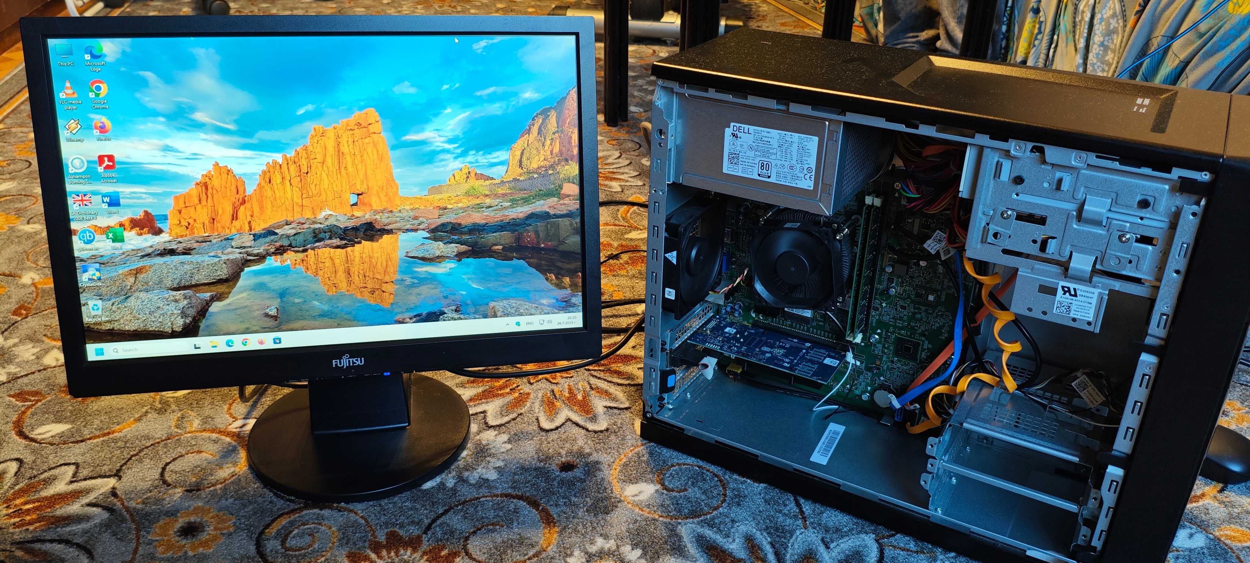 Продавам настолен компютър DELL INSPIRON 3847 и монитор Fujitsu