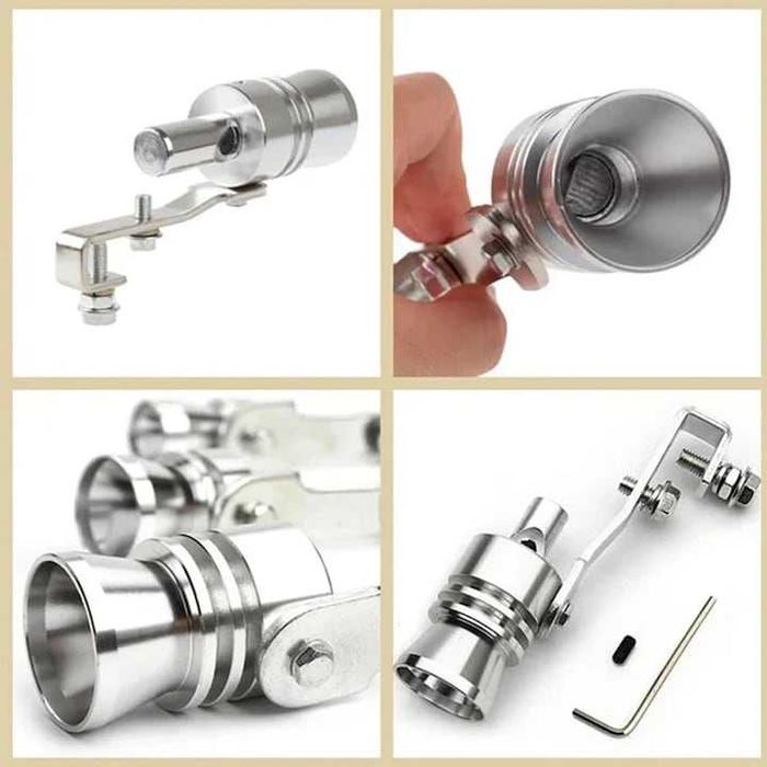 Set 4 fluiere auto cu sunet turbo pentru toba,dimensiuni diferite,nou