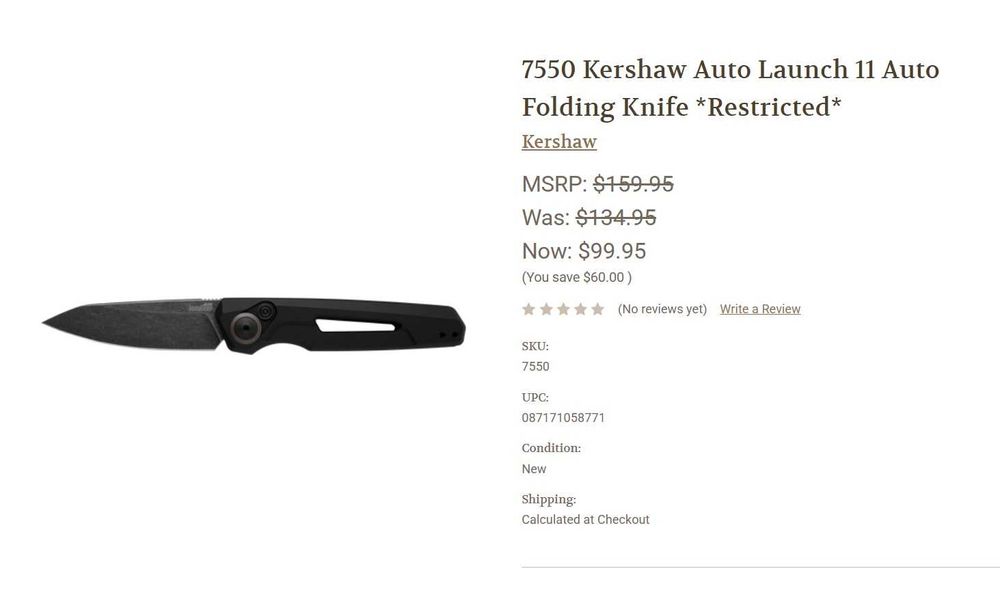 Сгъваем нож KS7550 Kershaw Auto Launch 11