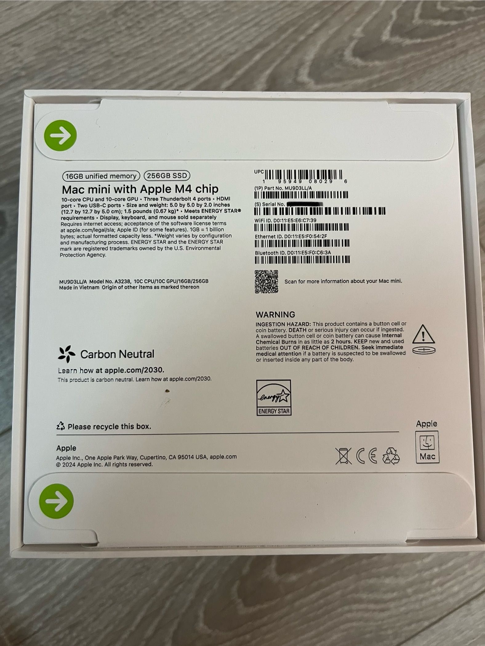 Mac Mini M4 16GB RAM 16GB RAM 256 SSD.