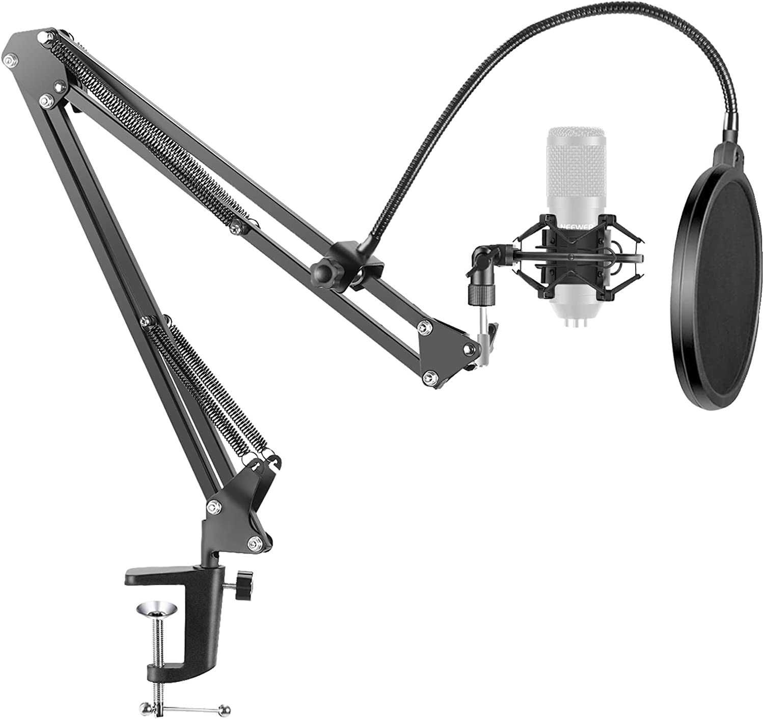 Set brat cu menghina, suport microfon studio cu cap rotativ si filtru