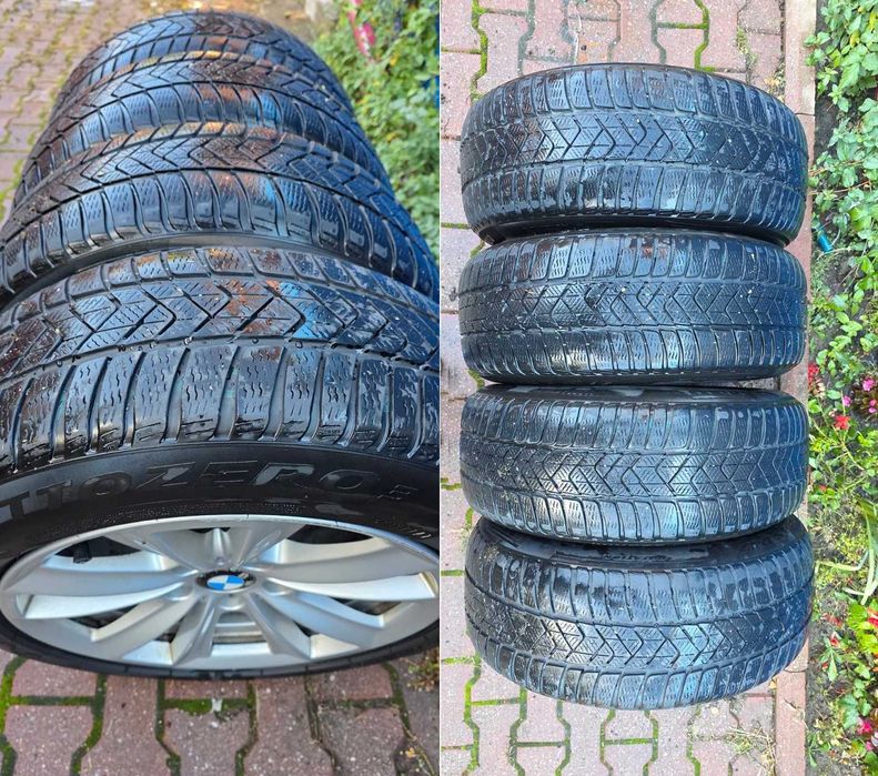 Vand Jante BMW originale + cauciucuri de iarna Pirreli