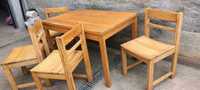 Masa + 4 scaune lemn masiv