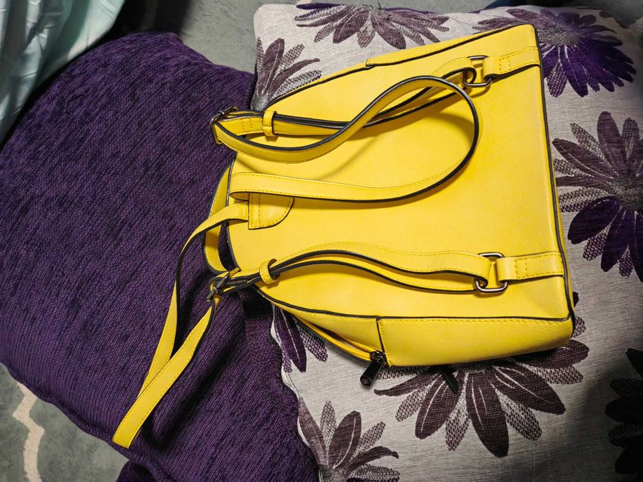 Rucsac dama Lamonza Amber galben 27x23x11 cm