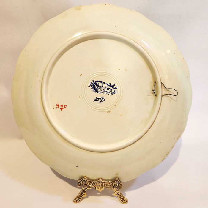 Delft керамична чиния, подписана Bock Frères