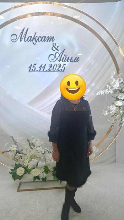 Вечернее платье 50 размер ткань турецкий  шёлк