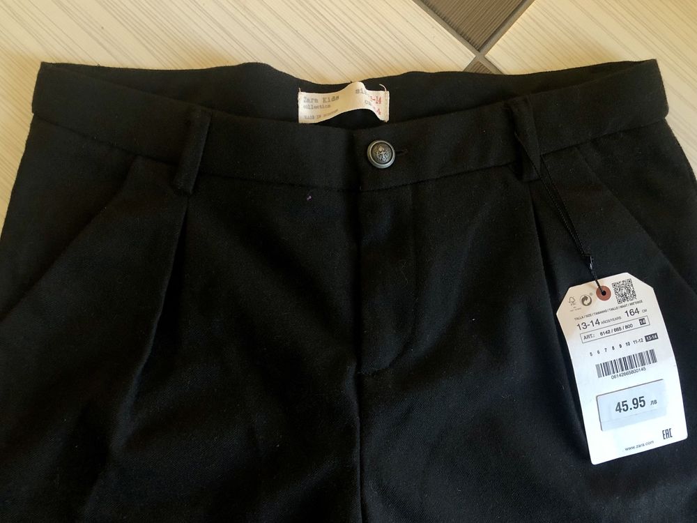 Нов , черен панталон zara, 164 cm