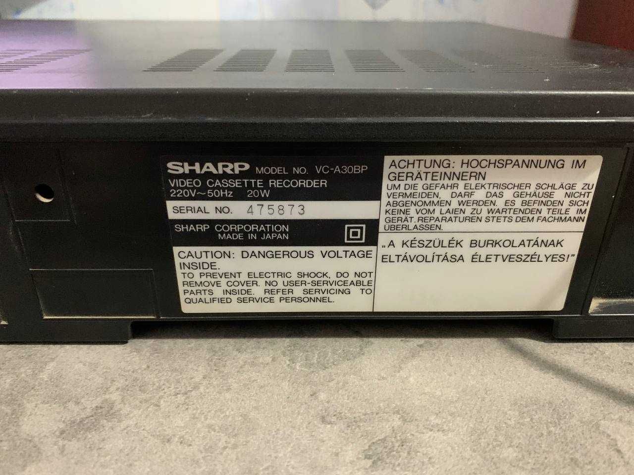 Видеомагнитофон SHARP VC-A30BP|VHS видеоплеер/видеокассетный рекордер