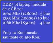 Memorii DDR3 pt laptop