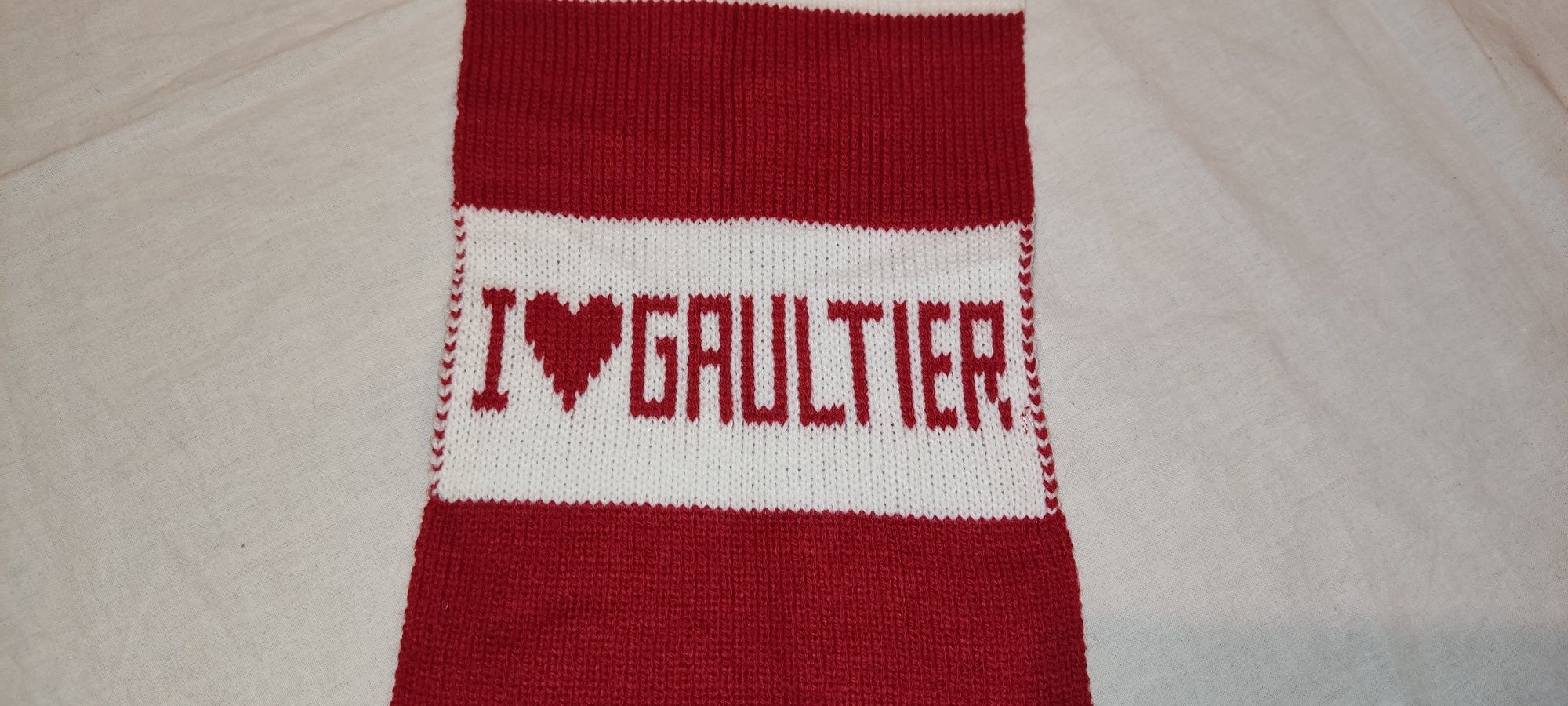 Fular Jean Paul Gaultier iarna roșu eșarfă șal