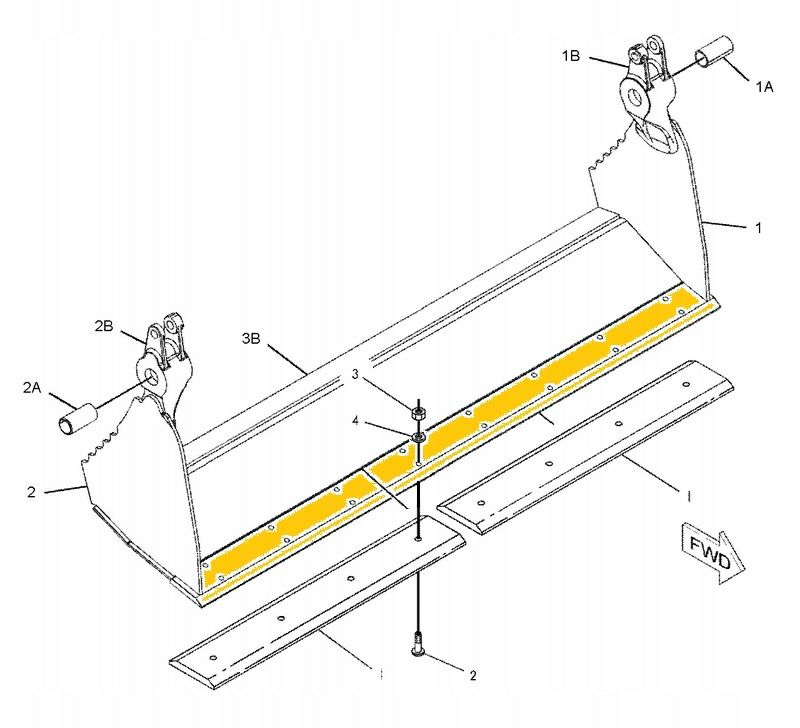 Cutit lama cu gauri  pentru Case, Caterpillar, Komatsu, Volvo Terex MF